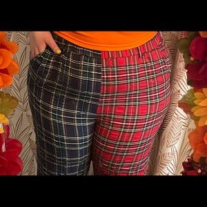 Plaid pants with pockets